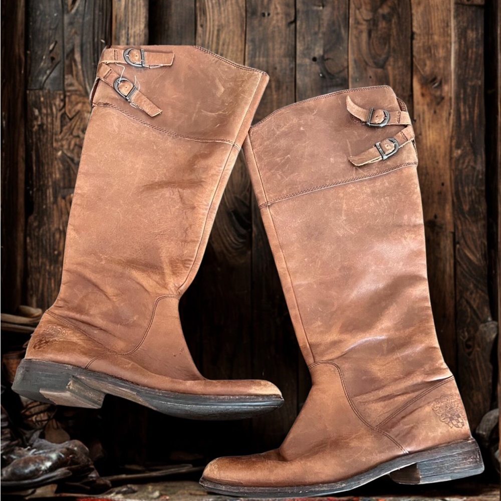 Vince Camuto Brown Leather Knee-High Boots SZ 7.5
